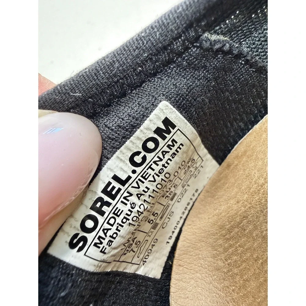 Sorel Kinetic Impact Lace Sneakers Black Tan Neon Yellow 7.5